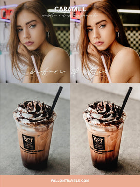 5 Mobile & Desktop Lightroom Presets Caramel, Moody Photo Editing Filter for Bloggers, Lifestyle Indoor Preset for Instagram Influencer