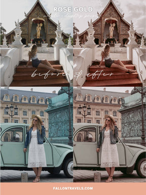 5 Rose Gold Mobile & Desktop Lightroom Presets, Pink Photo Editing Filter for Instagram Influencer, Preset for Lifestyle Bloggers