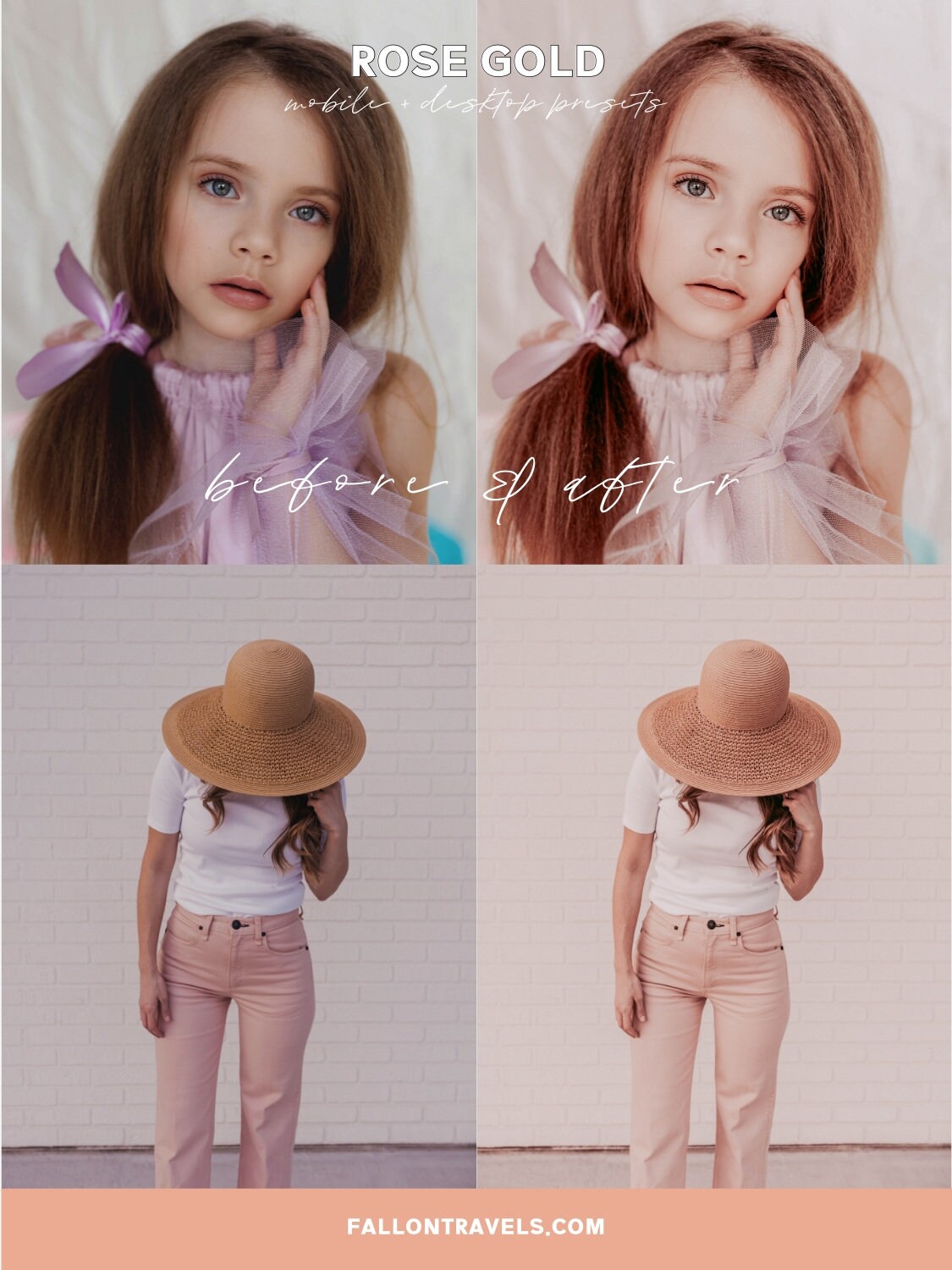 5 Rose Gold Mobile & Desktop Lightroom Presets, Pink Photo Editing Filter for Instagram Influencer, Preset for Lifestyle Bloggers