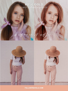 5 Rose Gold Mobile & Desktop Lightroom Presets, Pink Photo Editing Filter for Instagram Influencer, Preset for Lifestyle Bloggers