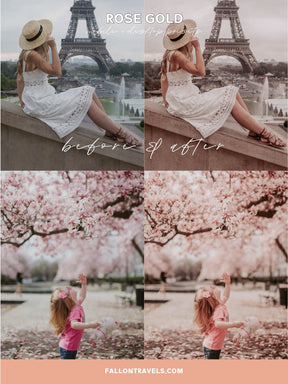 5 Rose Gold Mobile & Desktop Lightroom Presets, Pink Photo Editing Filter for Instagram Influencer, Preset for Lifestyle Bloggers