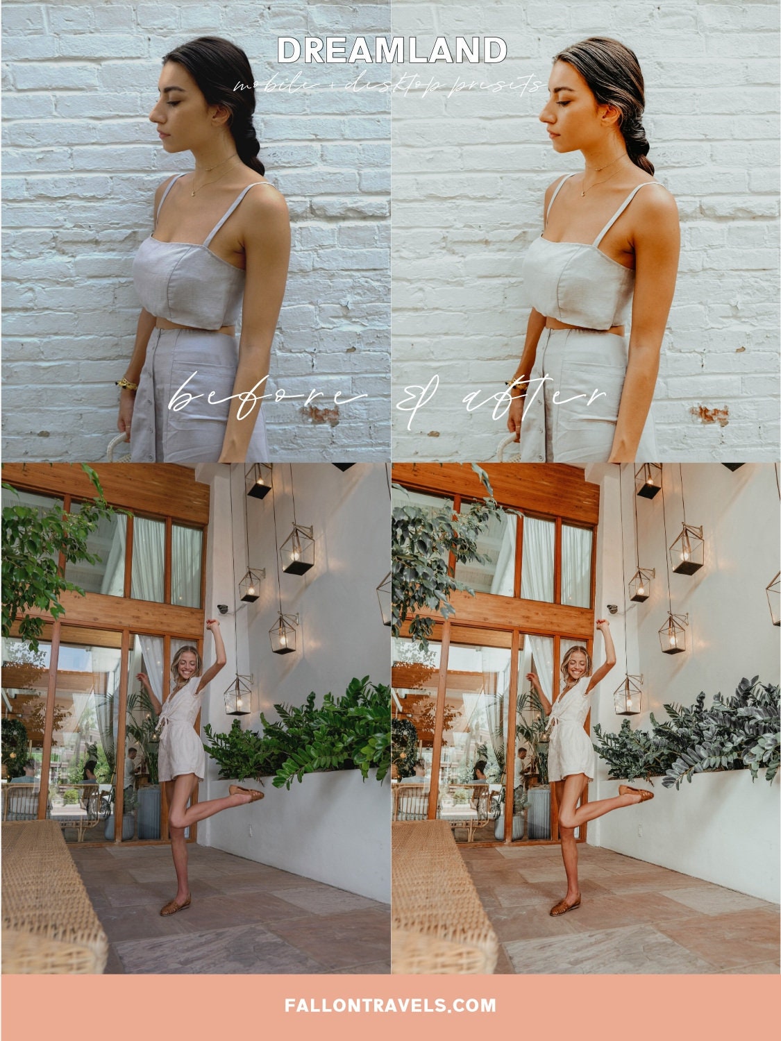 5 Dreamy Lightroom Mobile & Desktop Presets, Tan Skin Photo Filter for Instagram Bloggers, Bright Lifestyle Influencer Presets