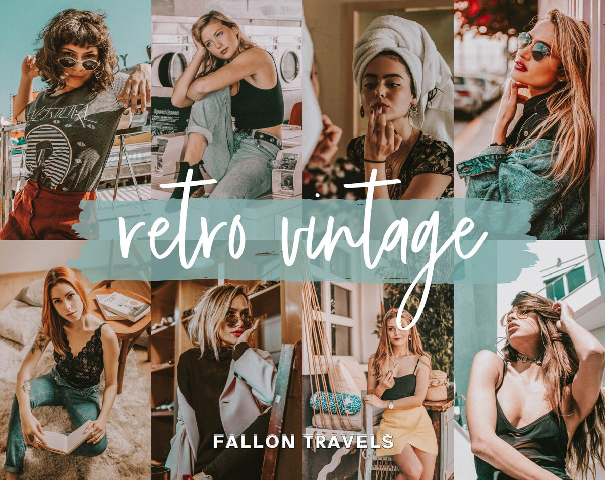 5 Retro Vintage Mobile & Desktop Lightroom Presets, Photo Editing Preset for Instagram Influencer, Summer Presets for Travel Blogger