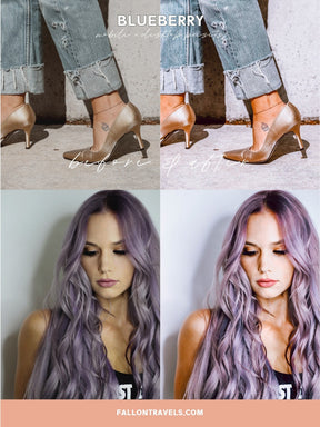 5 Blueberry Desktop & Mobile Lightroom Presets, Cool Tones Photo Editing Filter for Instagram Bloggers, Blue Clean Preset for Influencers