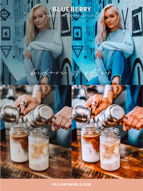 5 Blueberry Desktop & Mobile Lightroom Presets, Cool Tones Photo Editing Filter for Instagram Bloggers, Blue Clean Preset for Influencers