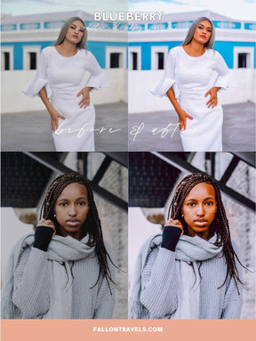 5 Blueberry Desktop & Mobile Lightroom Presets, Cool Tones Photo Editing Filter for Instagram Bloggers, Blue Clean Preset for Influencers