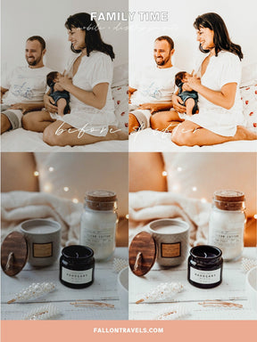 5 Family Desktop & Mobile Lightroom Presets, Bright Airy Photo Editing Filter for Instagram, White Clean Preset for Home Lifestyle Blogger
