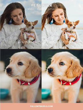 5 Mobile & Desktop Lightroom Presets Pet Lovers, Dog Cat Photo Editing Filter for Instagram, Animal Preset for Bloggers, Bright Home Filter