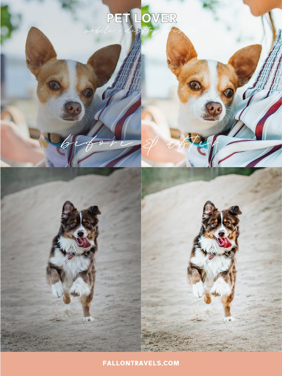 5 Mobile & Desktop Lightroom Presets Pet Lovers, Dog Cat Photo Editing Filter for Instagram, Animal Preset for Bloggers, Bright Home Filter