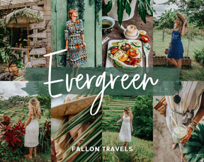 5 Evergreen Mobile & Desktop Lightroom Presets, Travel Photo Editing Filter for Instagram Influencer, Tropical Green Summer Blogger Preset
