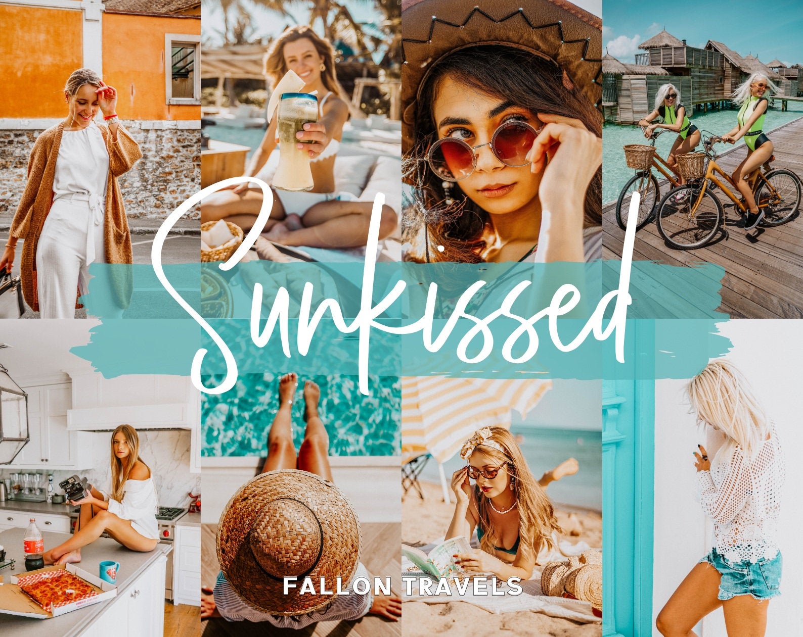 5 Sunkissed Lightroom Mobile & Desktop Presets, Beach Summer Photo Editing Filter for Instagram Influencer, Warm Travel Blogger Preset