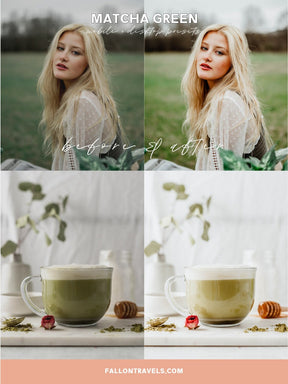 5 Matcha Green Mobile Lightroom Presets & Desktop, Travel Photo Editing Filter for Instagram Influencer, Summer Preset for Bloggers