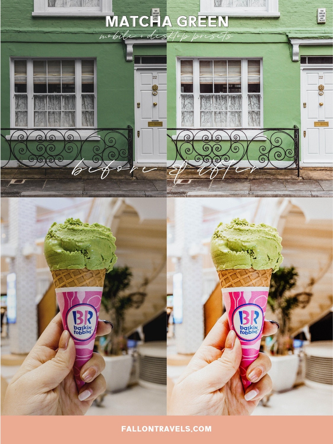 5 Matcha Green Mobile Lightroom Presets & Desktop, Travel Photo Editing Filter for Instagram Influencer, Summer Preset for Bloggers