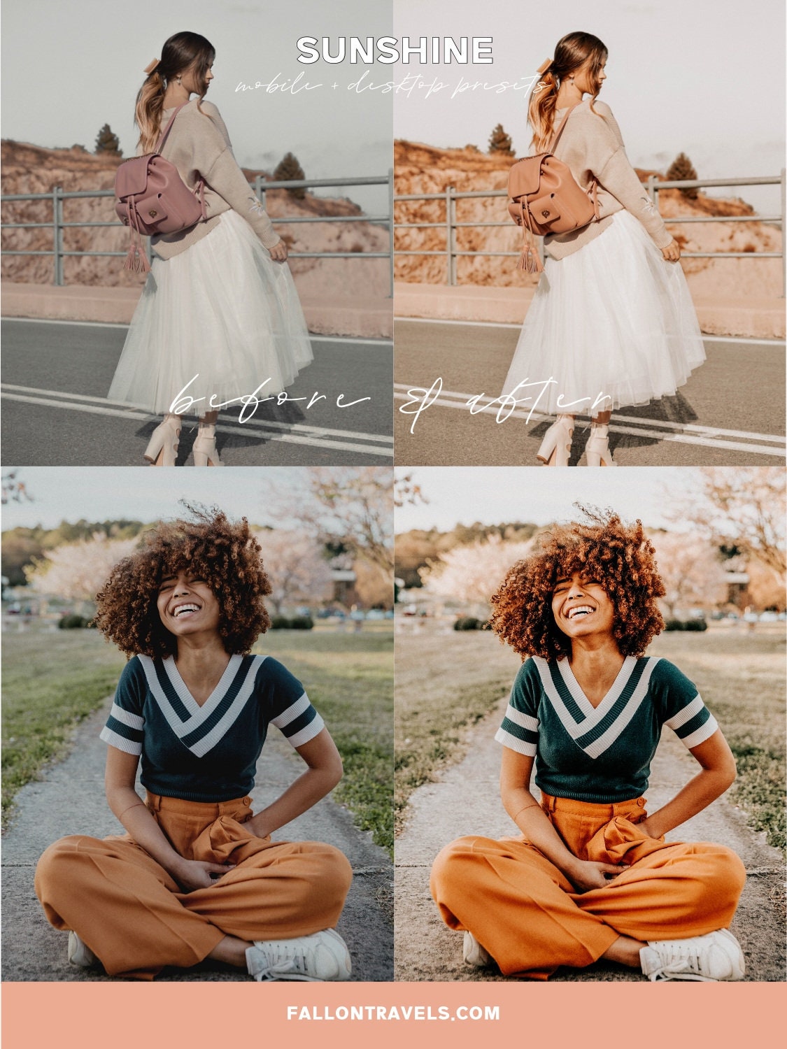 5 Sunshine Mobile Lightroom Presets & Desktop, Warm Sunlight Photo Editing Filter for Instagram, Golden Summer Preset for Influencer Blogger