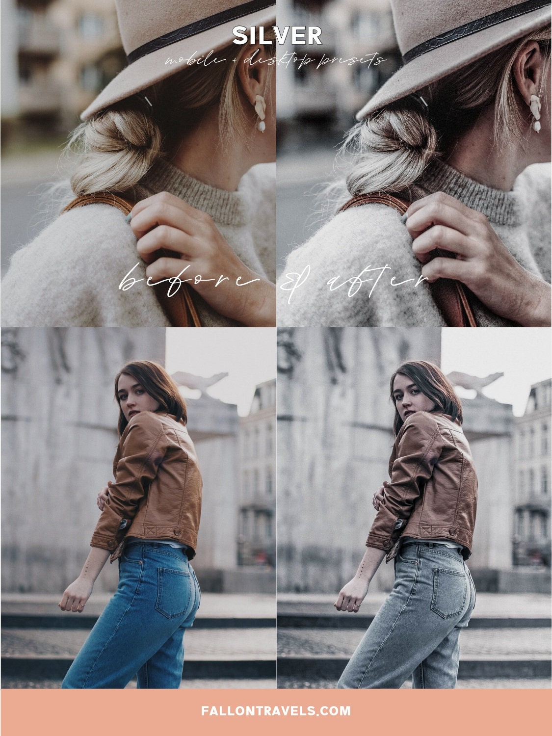 5 Silver Mobile Lightroom Presets & Desktop, Minimal Grey Photo Editing Filter for Instagram Influencer, Lifestyle Preset for Bloggers