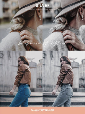 5 Silver Mobile Lightroom Presets & Desktop, Minimal Grey Photo Editing Filter for Instagram Influencer, Lifestyle Preset for Bloggers