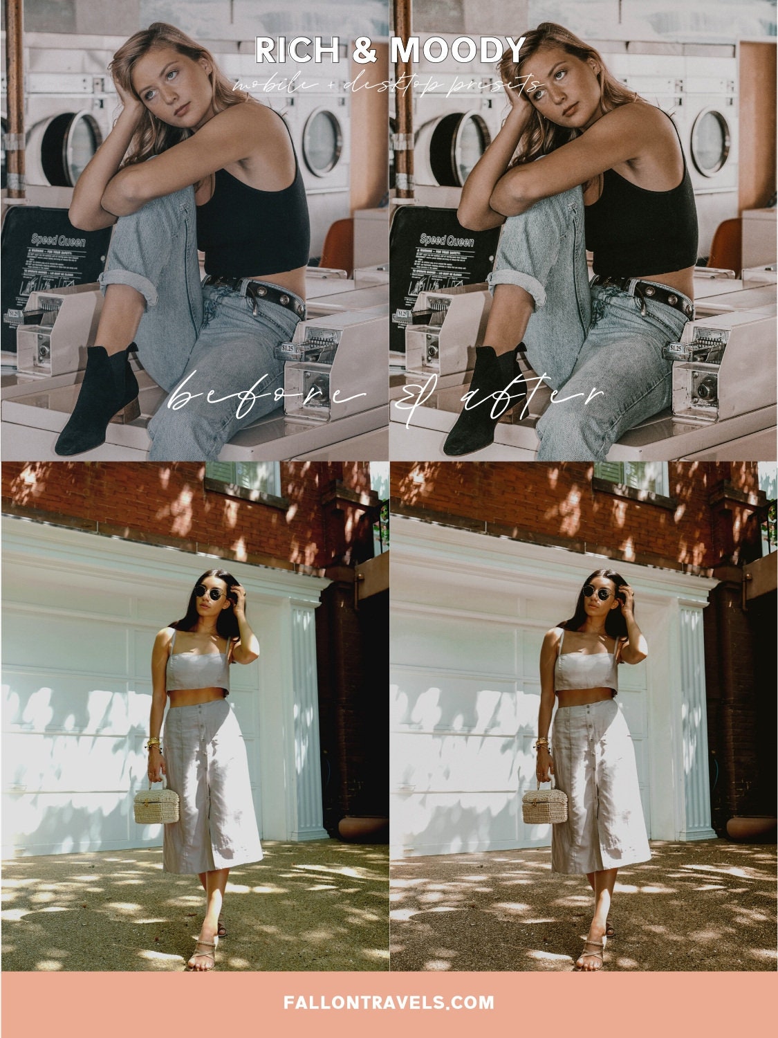 5 Rich Moody Mobile Lightroom Presets & Desktop, Dark Photo Editing Filter for Instagram Influencer, Outdoor iPhone Preset for Bloggers
