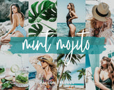 5 Mint Mojito Mobile Lightroom Presets & Desktop, Cool Light Green Photo Editing Filter for Instagram Travel, Bright Summer Blog Preset