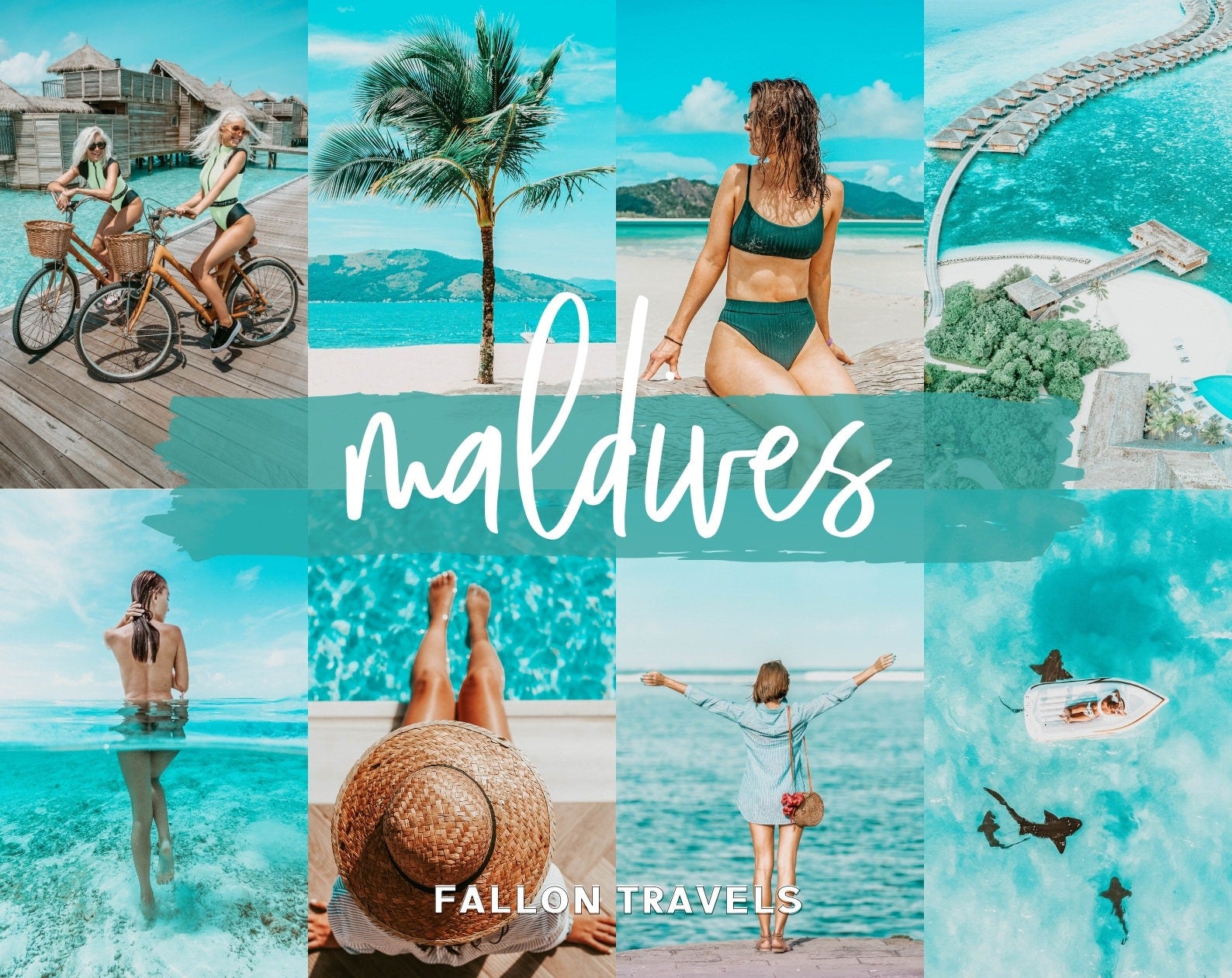 5 Maldives Mobile Lightroom Presets & Desktop, Beach Travel Preset for Summer, Tropical Photo Editing Filter for Instagram Bloggers