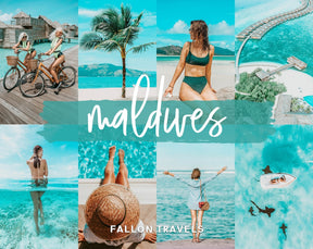5 Maldives Mobile Lightroom Presets & Desktop, Beach Travel Preset for Summer, Tropical Photo Editing Filter for Instagram Bloggers