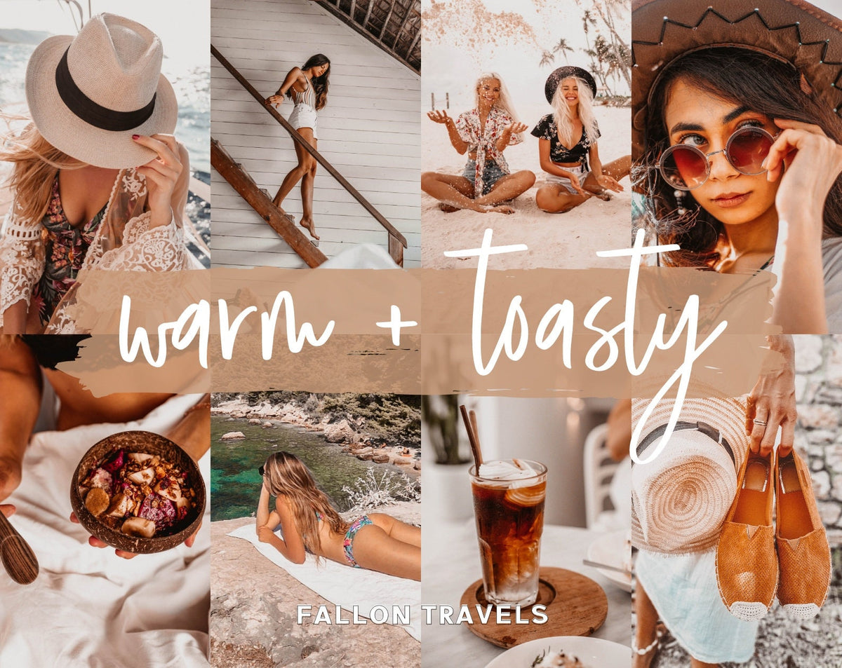 5 Warm Toasty Mobile Lightroom Presets & Desktop, Summer Photo Editing Filter for Instagram Travel, Tropical Beach Influencer Preset