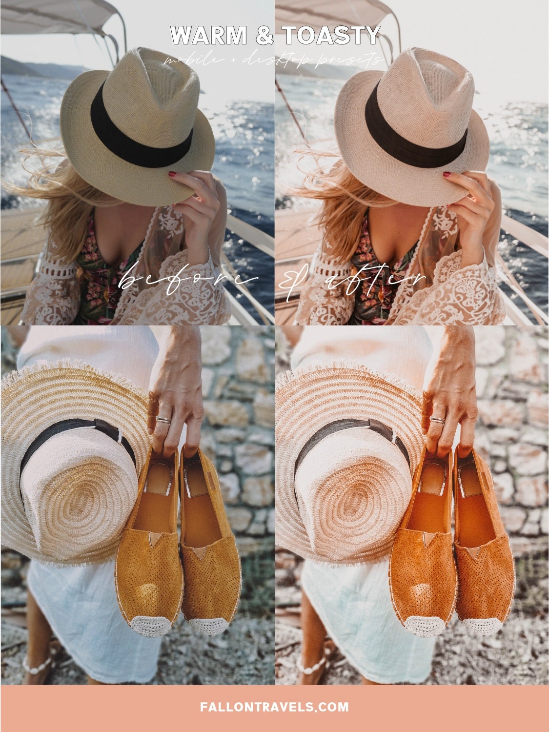 5 Warm Toasty Mobile Lightroom Presets & Desktop, Summer Photo Editing Filter for Instagram Travel, Tropical Beach Influencer Preset