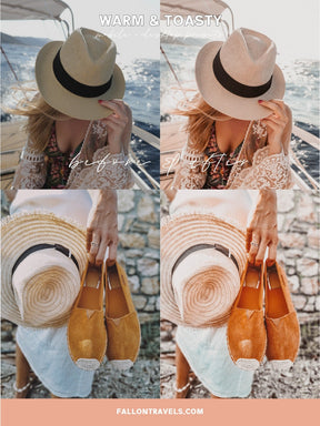 5 Warm Toasty Mobile Lightroom Presets & Desktop, Summer Photo Editing Filter for Instagram Travel, Tropical Beach Influencer Preset