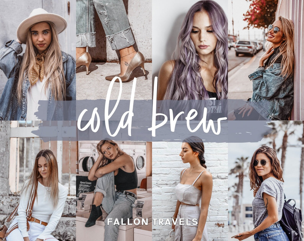 5 Cold Brew Lightroom Mobile & Desktop Presets, Cool Tones Photo Editing Filter for Instagram Bloggers, Clean Preset for Fashion Influencers