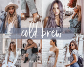 5 Cold Brew Lightroom Mobile & Desktop Presets, Cool Tones Photo Editing Filter for Instagram Bloggers, Clean Preset for Fashion Influencers