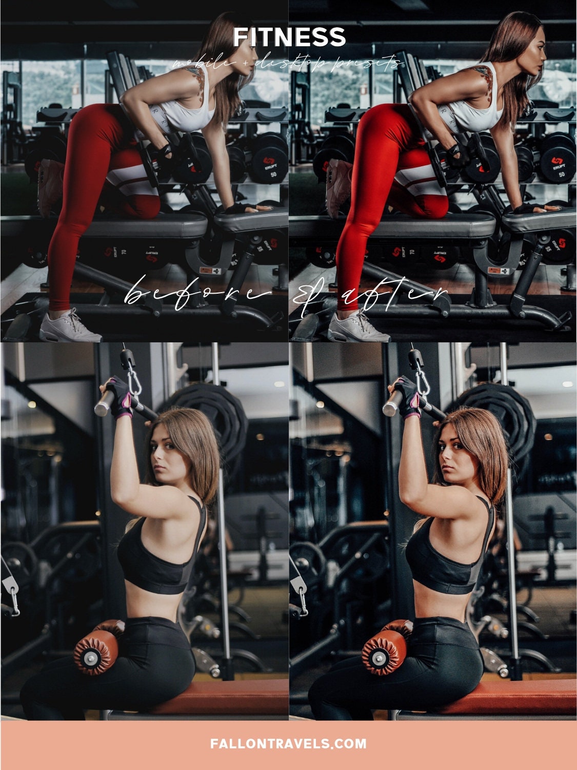 5 Fitness Mobile Lightroom Presets & Desktop, Gym Lifestyle Photo Editing Filter for Instagram, Workout Masculine Blogger Moody Filter