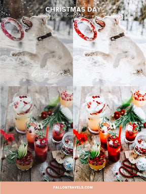 5 Christmas Day Lightroom Mobile & Desktop Presets, Bright Winter Photo Editing Filter for Instagram, Holiday Clean Airy Blogger Preset