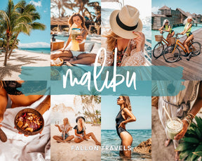 5 Malibu Lightroom Mobile & Desktop Presets, Warm Island Summer Photo Editing Filter for Instagram, Beach Blogger Travel Influencer Preset