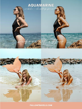 5 Aqua Mobile & Desktop Lightroom Presets, Blue iPhone Photo Filter for Instagram, Summer Beach Filter for Travel Bloggers, Ocean Preset