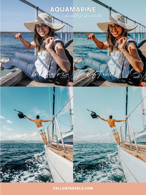 5 Aqua Mobile & Desktop Lightroom Presets, Blue iPhone Photo Filter for Instagram, Summer Beach Filter for Travel Bloggers, Ocean Preset