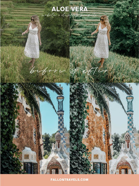 5 Mobile & Desktop Lightroom Presets Aloe Vera, Green Outdoor Photo Editing Filter for Instagram, Bright Nature Preset for Travel Bloggers