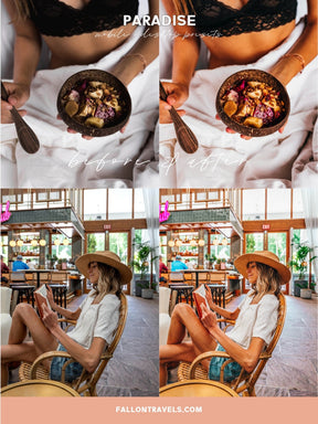 5 Paradise Desktop & Mobile Lightroom Presets, Beach Photo Editing Filter for Instagram Blogger, Bright Summer Travel Influencer Preset