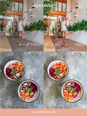 5 Paradise Desktop & Mobile Lightroom Presets, Beach Photo Editing Filter for Instagram Blogger, Bright Summer Travel Influencer Preset