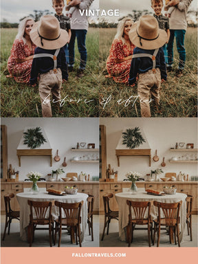 5 Vintage Lightroom Mobile Presets & Desktop, Warm Photo Editing Preset for Instagram Influencer, Moody Travel Blogger Preset
