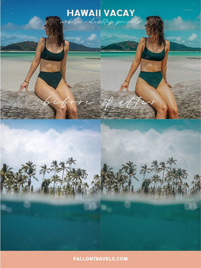 5 Hawaii Mobile & Desktop Lightroom Preset, Vacation Photo Editing Filter for Instagram Blogger, Tropical Travel Outdoor Preset for Summer