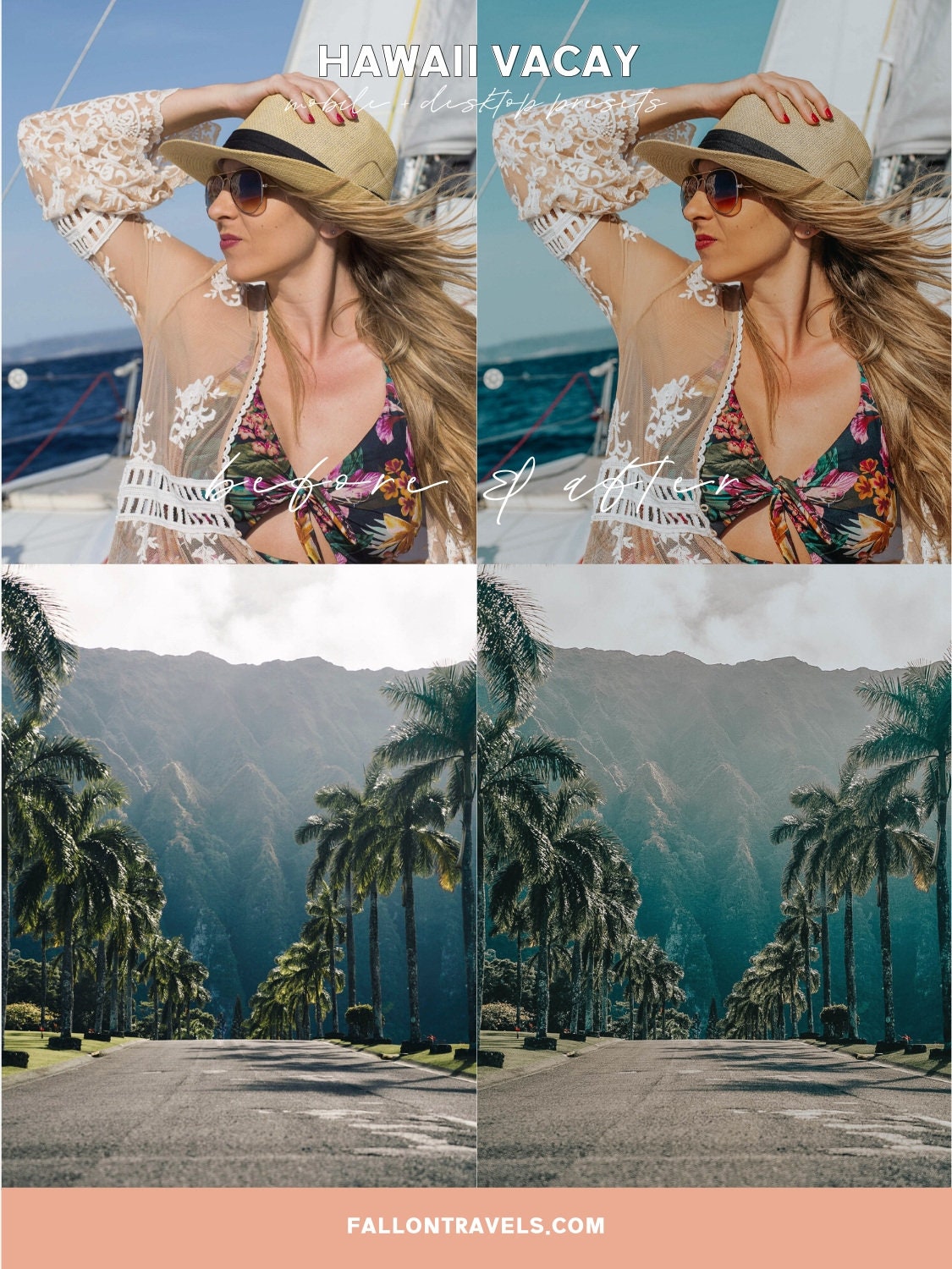 5 Hawaii Mobile & Desktop Lightroom Preset, Vacation Photo Editing Filter for Instagram Blogger, Tropical Travel Outdoor Preset for Summer
