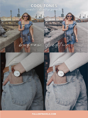 5 Lightroom Mobile & Desktop Presets Cool Tones, Clean Photo Editing Filter for Instagram Influencers, Lifestyle Blogger Preset