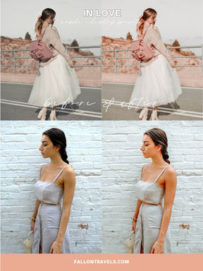 5 Mobile & Desktop Lightroom Presets In Love, Romantic Story Light Pink Photo Filter for Instagram, Valentines VSCO Preset for Bloggers