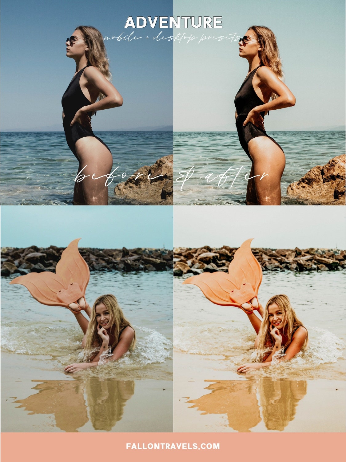 5 Adventure Mobile & Desktop Lightroom Presets, Travel Photo Editing Filter for Bloggers, Warm Summer Preset for Instagram Influencer