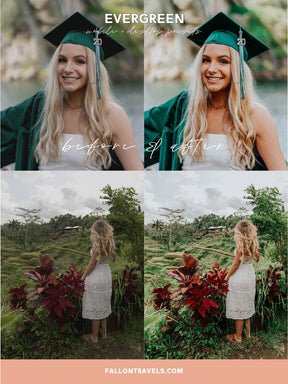 5 Evergreen Mobile & Desktop Lightroom Presets, Travel Photo Editing Filter for Instagram Influencer, Tropical Green Summer Blogger Preset