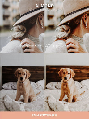 5 Almond Mobile & Desktop Lightroom Presets, Beige Photo Filter for Instagram, Creamy Milk Brown Lifestyle Preset for Influencers