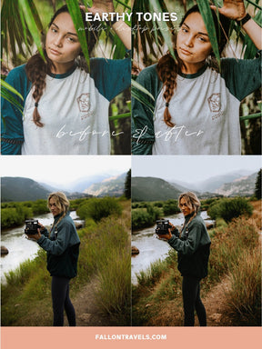 5 Earthy Tones Lightroom Mobile Presets & Desktop, Natural Photo Editing Filter for Travel Instagram Influencer, Outdoor Preset for Bloggers