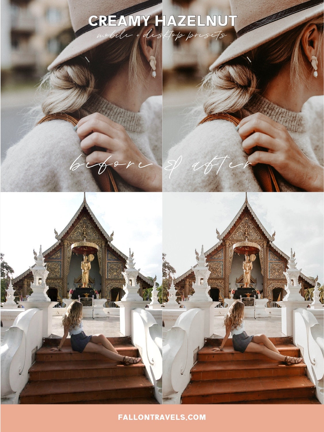 5 Mobile & Desktop Lightroom Presets Creamy Hazelnut, Warm Brown Photo Editing Presets for Instagram, Cappuccino Coffee Blog Presets