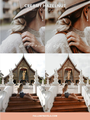 5 Mobile & Desktop Lightroom Presets Creamy Hazelnut, Warm Brown Photo Editing Presets for Instagram, Cappuccino Coffee Blog Presets