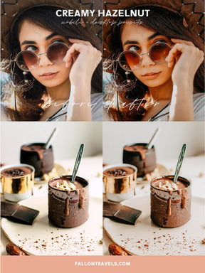5 Mobile & Desktop Lightroom Presets Creamy Hazelnut, Warm Brown Photo Editing Presets for Instagram, Cappuccino Coffee Blog Presets