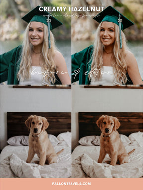 5 Mobile & Desktop Lightroom Presets Creamy Hazelnut, Warm Brown Photo Editing Presets for Instagram, Cappuccino Coffee Blog Presets